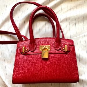 Red small hand bag